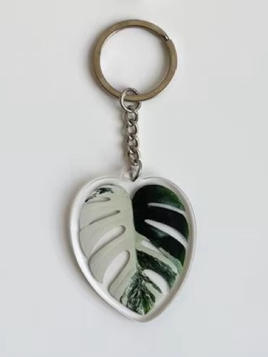 Accessories - Monstera deliciosa 'Albo Variegata
 Keychain - White and Dark Green - NEW!